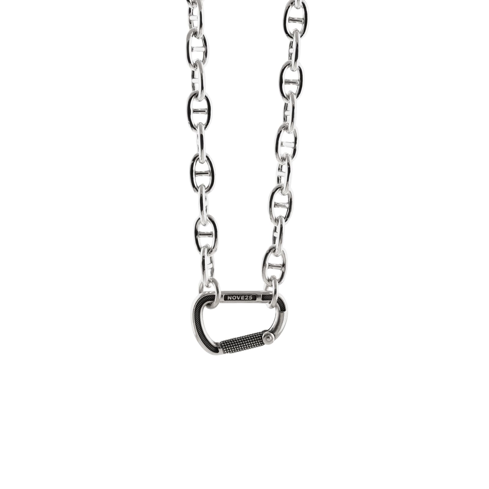Collana catena Nove25 Connection argento e bronzo traversino MISURA UNICA