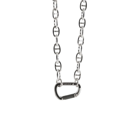 Collana catena Nove25 Connection argento e bronzo traversino MISURA UNICA