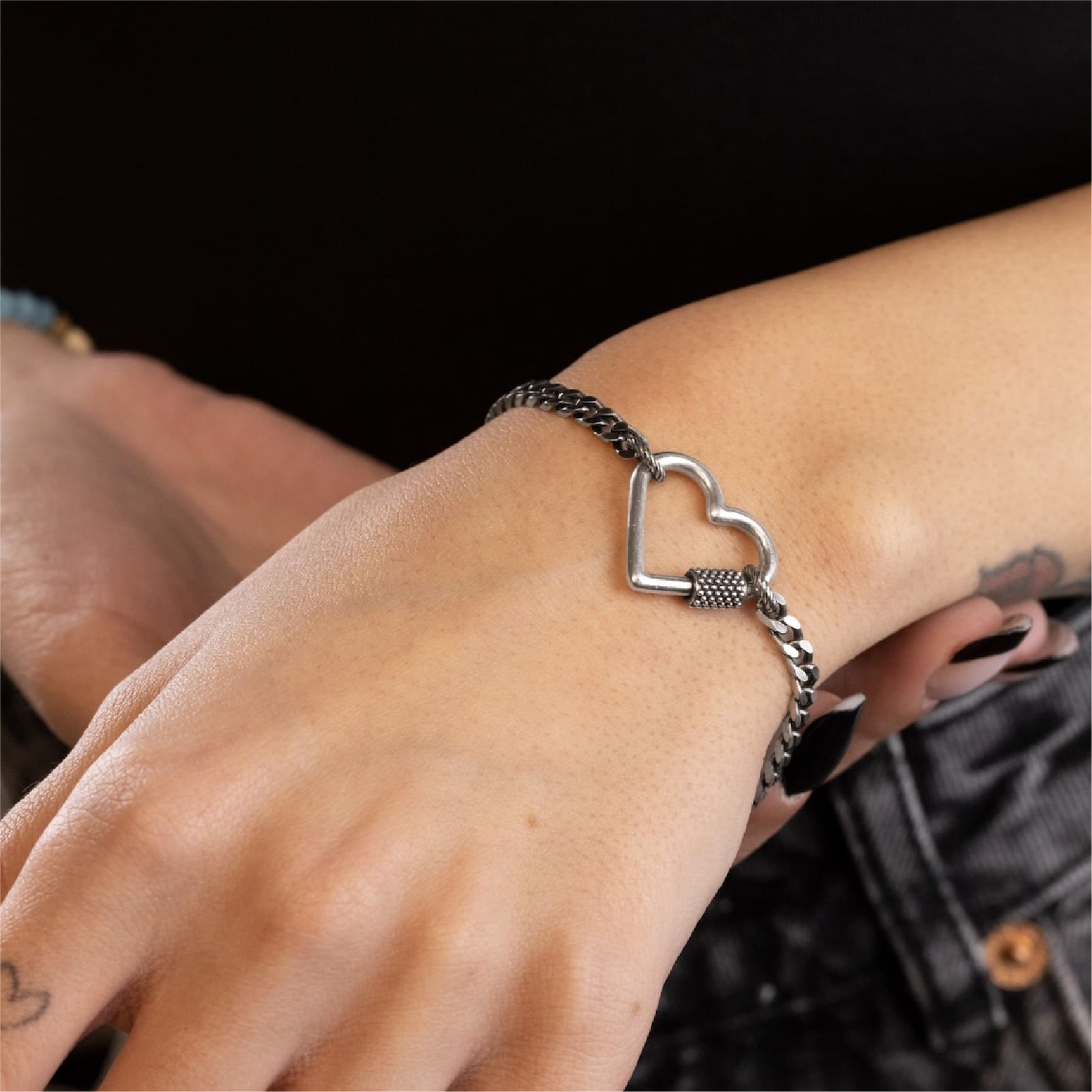 Chiusura Nove25 Connection Mini bronzo argentato cuore MISURA UNICA