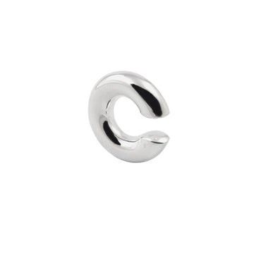 Earcuff singolo NOVE25 argento di forma bombata e finitura liscia MISURA UNICA