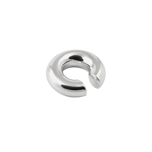 Earcuff singolo NOVE25 argento di forma bombata e finitura liscia MISURA UNICA