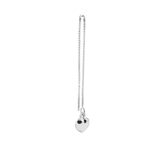 Mono orecchino NOVE25 in argento con catena e cuore MISURA UNICA