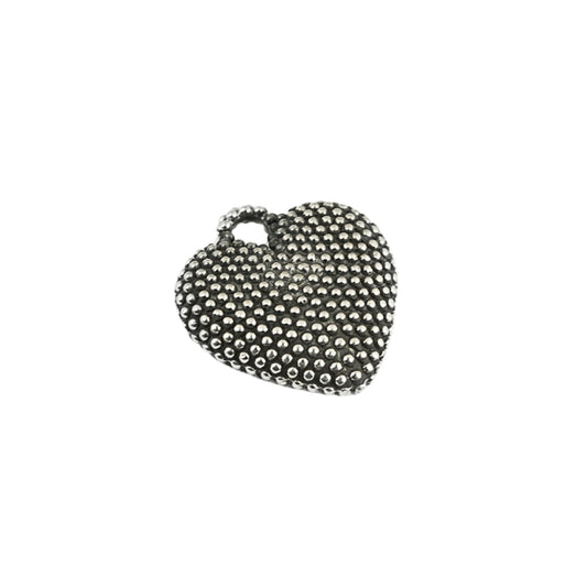 Pendente NOVE25 cuore puntinato in argento brunito lucido MISURA UNICA