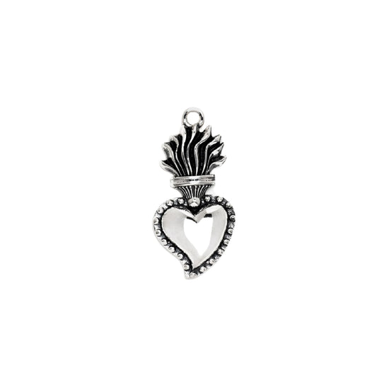 Pendente NOVE25 cuore ex-voto piccolo argento brunito lucido MISURA UNICA
