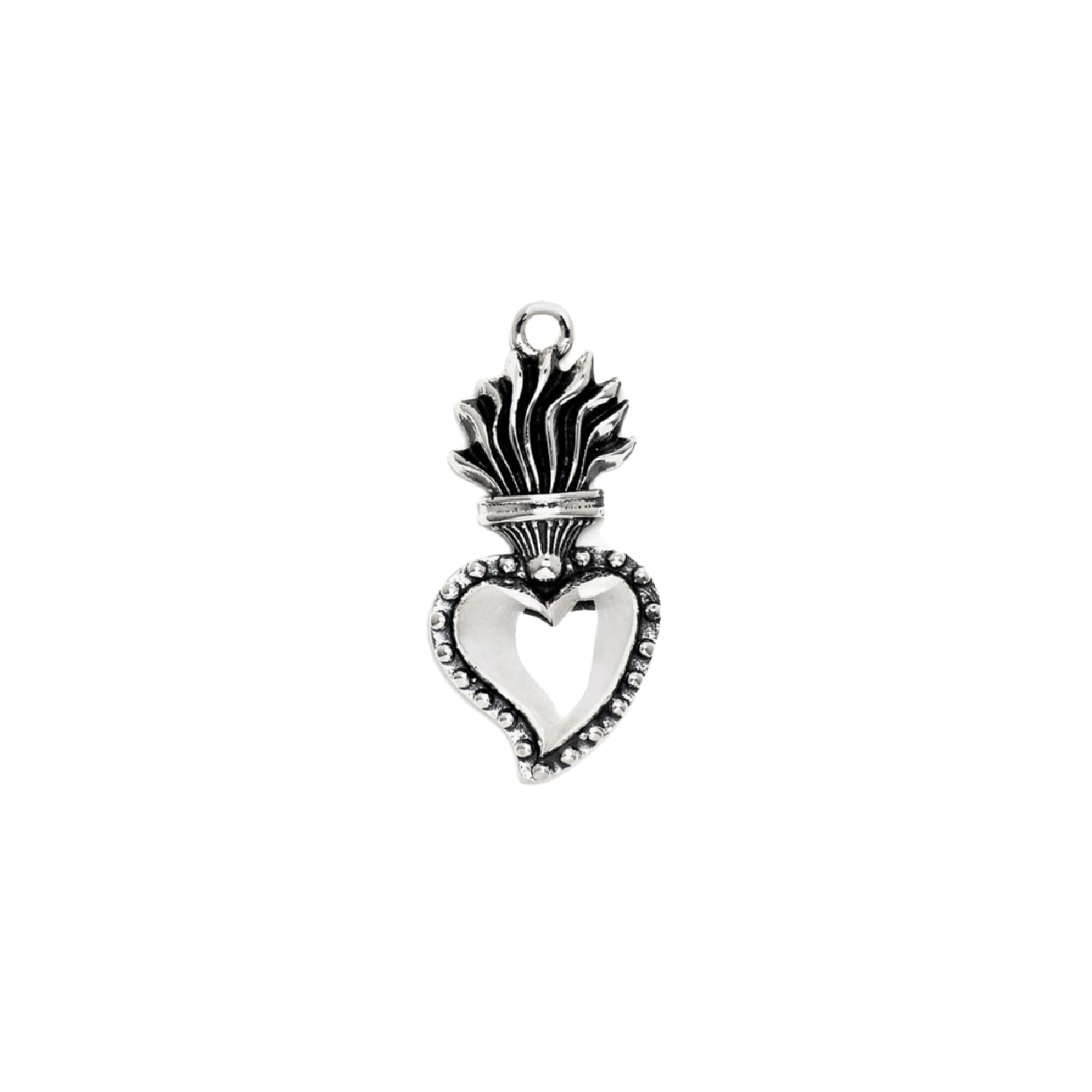 Pendente NOVE25 cuore ex-voto piccolo argento brunito lucido MISURA UNICA
