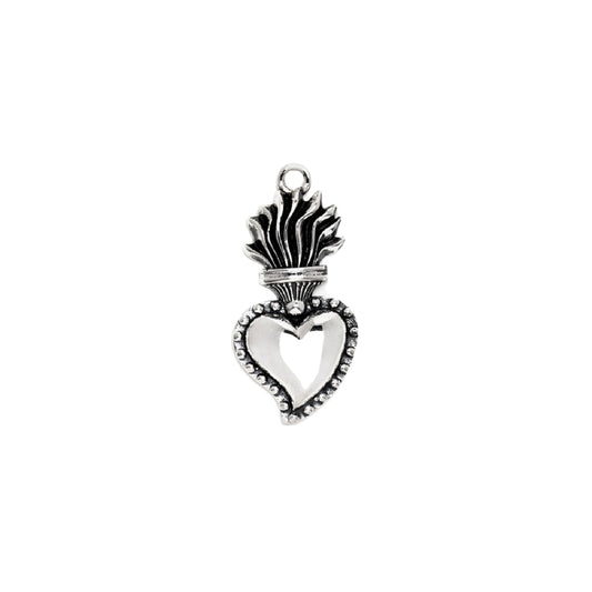 Pendente NOVE25 cuore ex-voto piccolo argento brunito lucido MISURA UNICA