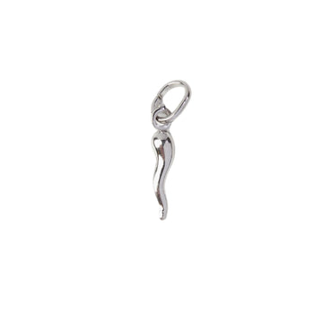 Pendente NOVE25 corno piccolo in argento rodiato lucido MISURA UNICA