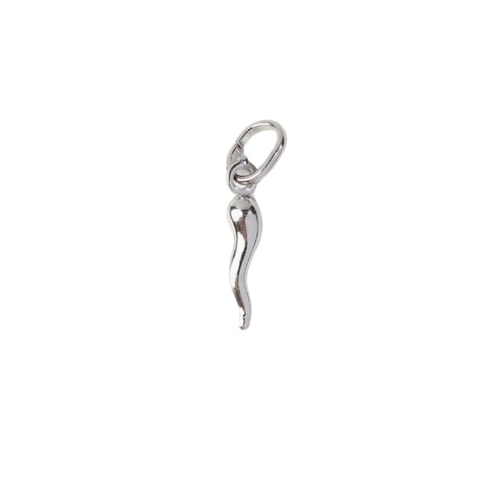 Pendente NOVE25 corno piccolo in argento rodiato lucido MISURA UNICA