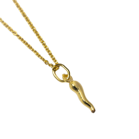 Pendente NOVE25 corno piccolo in argento placcato oro lucido MISURA UNICA