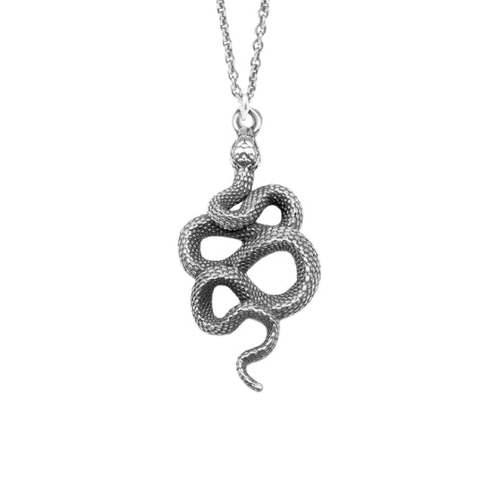 Pendente NOVE25 serpentine in argento brunito lucido MISURA UNICA