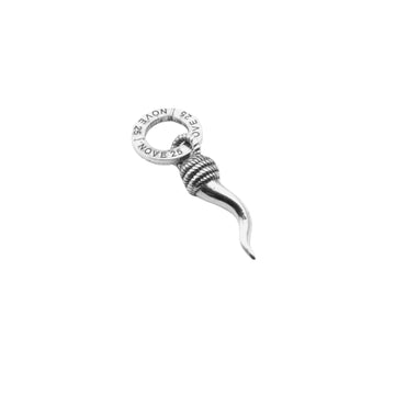Ciondolo NOVE25 mini charm corno con corda in argento brunito MISURA UNICA