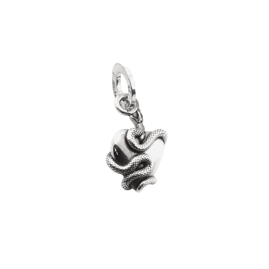 Charm pendente Nove25 Snake Mini in argento cuore serpente MISURA UNICA