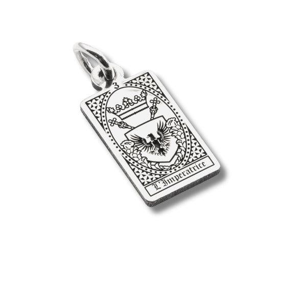 Ciondolo Nove25 in argento con carta tarocchi L'Imperatrice MISURA UNICA