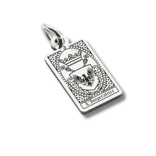 Ciondolo Nove25 in argento con carta tarocchi L'Imperatrice MISURA UNICA