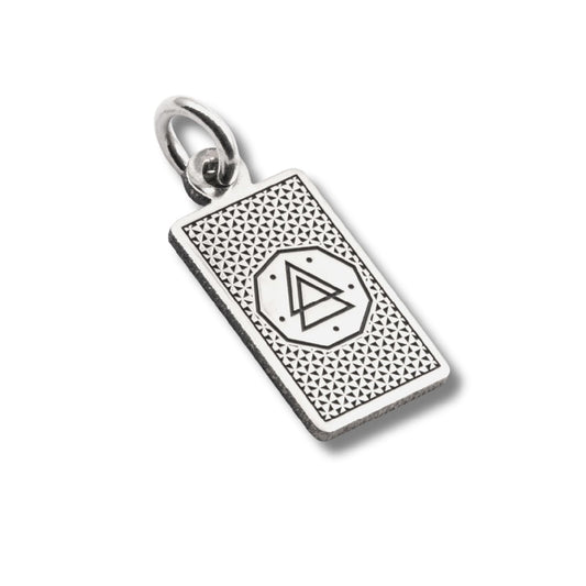 Ciondolo Nove25 in argento con carta tarocchi L'Appeso MISURA UNICA