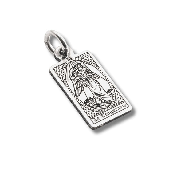 Ciondolo Nove25 in argento con carta tarocchi La Temperanza MISURA UNICA