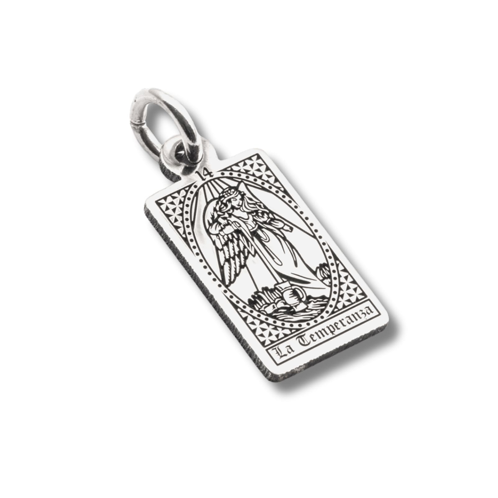 Ciondolo Nove25 in argento con carta tarocchi La Temperanza MISURA UNICA