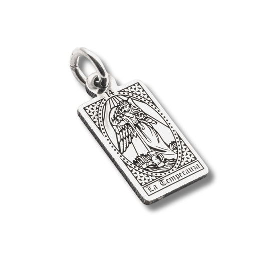 Ciondolo Nove25 in argento con carta tarocchi La Temperanza MISURA UNICA