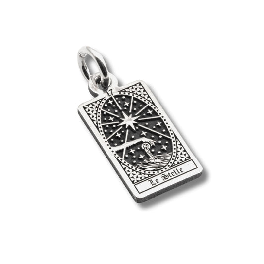 Ciondolo Nove25 in argento con carta tarocchi Le Stelle MISURA UNICA