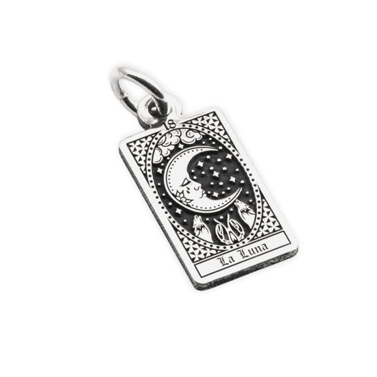 Ciondolo Nove25 in argento con carta tarocchi La Luna