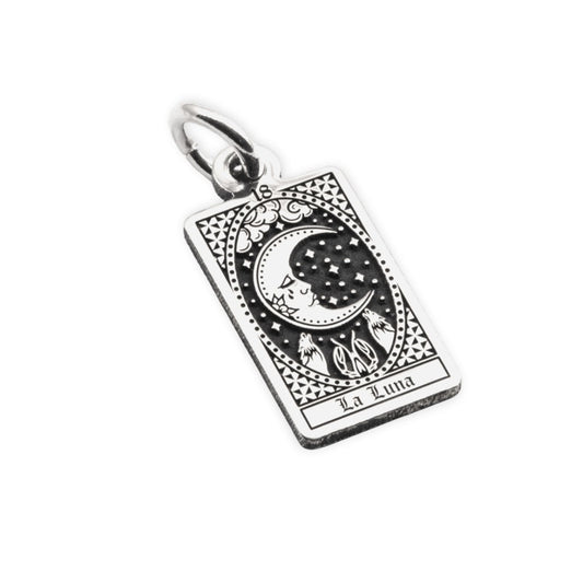 Ciondolo Nove25 in argento con carta tarocchi La Luna