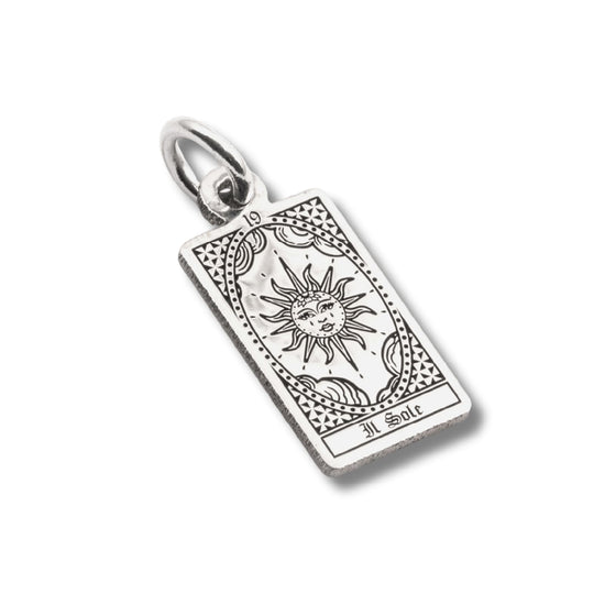 Ciondolo Nove25 in argento con carta tarocchi Il Sole MISURA UNICA