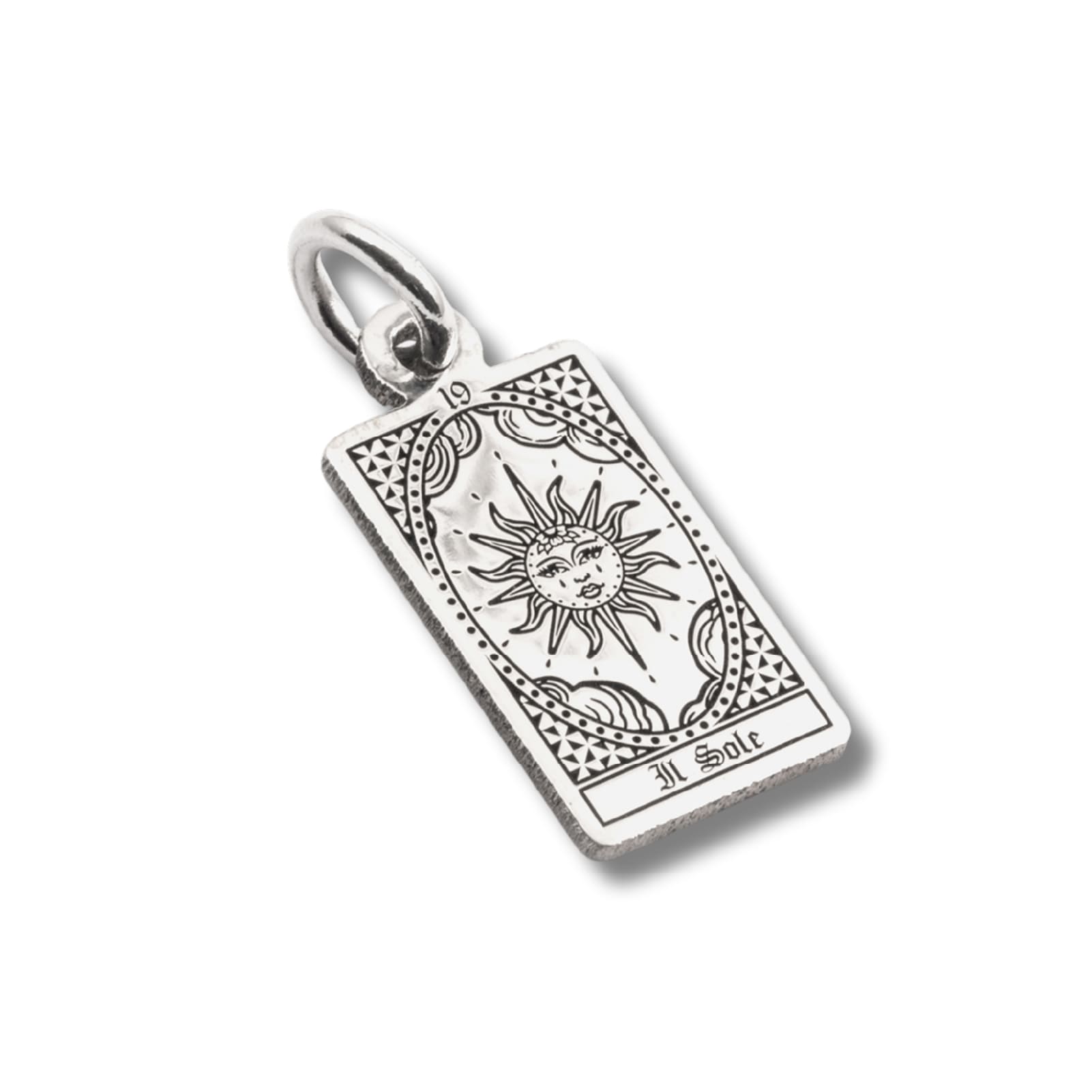 Ciondolo Nove25 in argento con carta tarocchi Il Sole MISURA UNICA