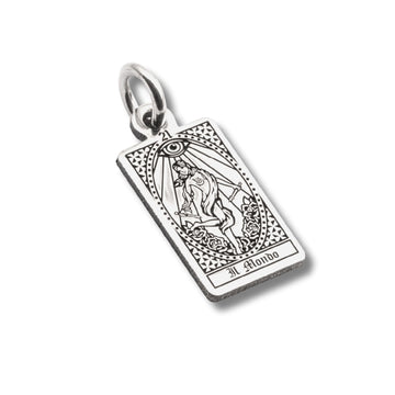 Ciondolo Nove25 in argento con carta tarocchi Il Mondo MISURA UNICA