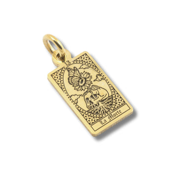 Ciondolo Nove25 in argento dorato carta tarocchi La Morte MISURA UNICA