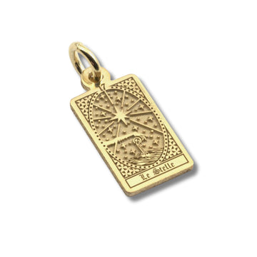 Ciondolo Nove25 in argento dorato carta tarocchi Le Stelle MISURA UNICA