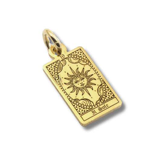 Ciondolo Nove25 in argento dorato carta tarocchi Il Sole MISURA UNICA