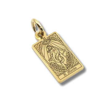 Ciondolo Nove25 in argento dorato carta tarocchi Il Mondo MISURA UNICA