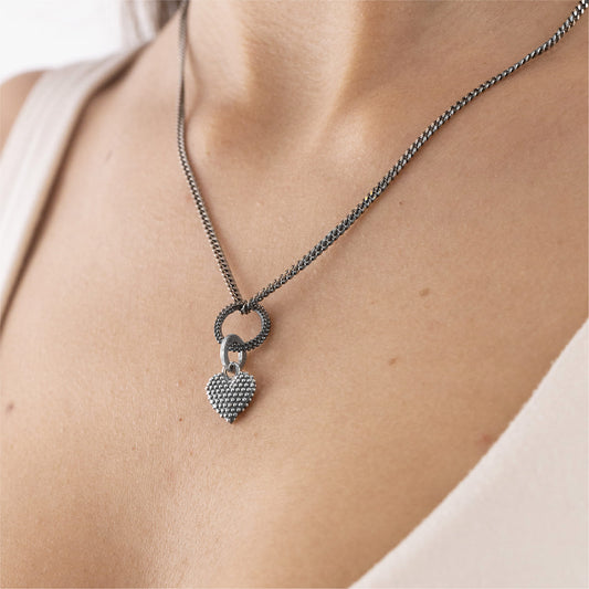 Charm pendente Nove25 Puntinati Mini in argento cuore MISURA UNICA