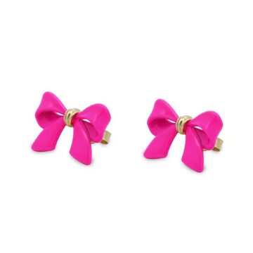 Orecchini grandi donna Rue Des Mille Candy Bow in argento a fiocco fucsia OR-022-M3-V-AU-1