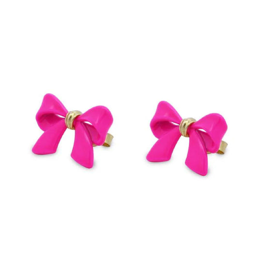 Orecchini grandi donna Rue Des Mille Candy Bow in argento a fiocco fucsia OR-022-M3-V-AU-1