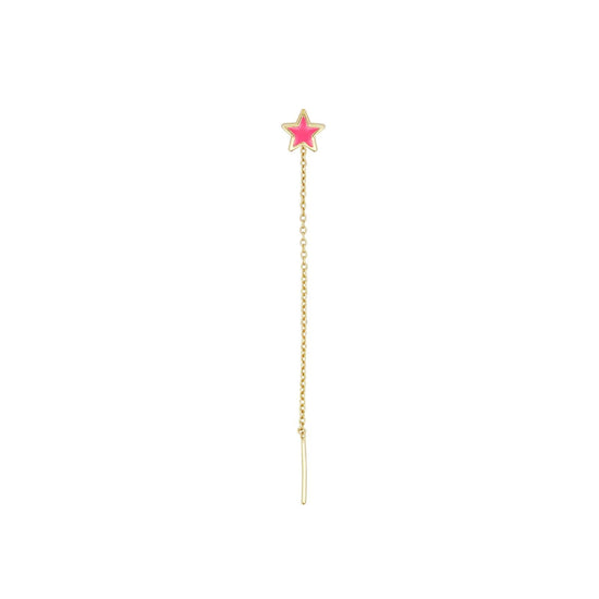 Orecchino saliscendi donna Rue Des Mille ColorFun in argento dorato stella rosa OR-023-CAT-RO-AU-1