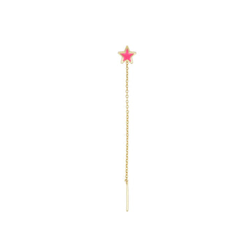 Orecchino saliscendi donna Rue Des Mille ColorFun in argento dorato stella rosa OR-023-CAT-RO-AU-1