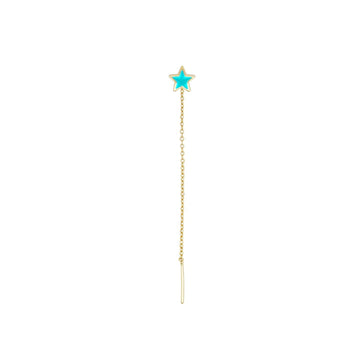 Orecchino saliscendi donna Rue Des Mille ColorFun in argento dorato stella turchese OR-023-CAT-TU-AU-1