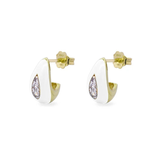 Orecchini goccia donna Rue Des Mille ColorFun in argento bianco e zirconi OR-023-GOC-BI-AU-1