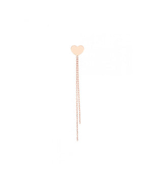 Mono orecchino pendente Maman et Sophie Cuori, Stelle, Quadrifogli da donna in argento 925 rosé con cuore e catenine OR050C07CT