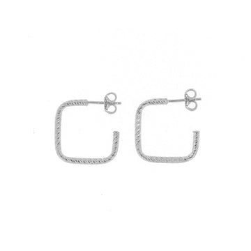 Orecchini cerchio squadrato in argento Fraboso Gioielli da donna OR10424RHFO-1