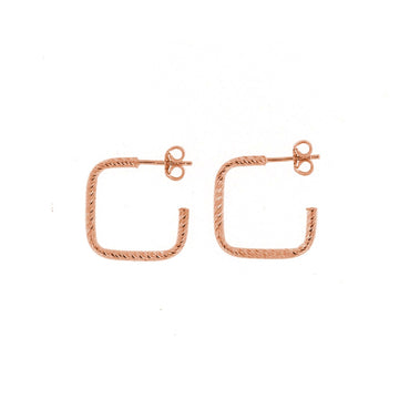 Orecchini cerchio squadrato in argento rosé Fraboso Gioielli da donna OR10424ROFO-1