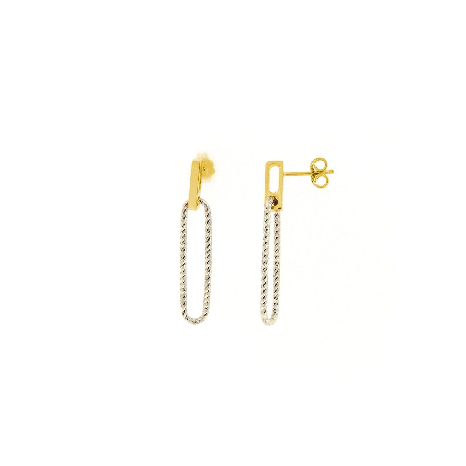 Orecchini pendenti in argento oro Fraboso Gioielli da donna con ovale OR10541BPFO-1