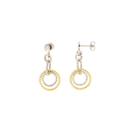 Orecchini pendenti in argento oro Fraboso Gioielli da donna con cerchi intrecciati OR10579BPFO-1