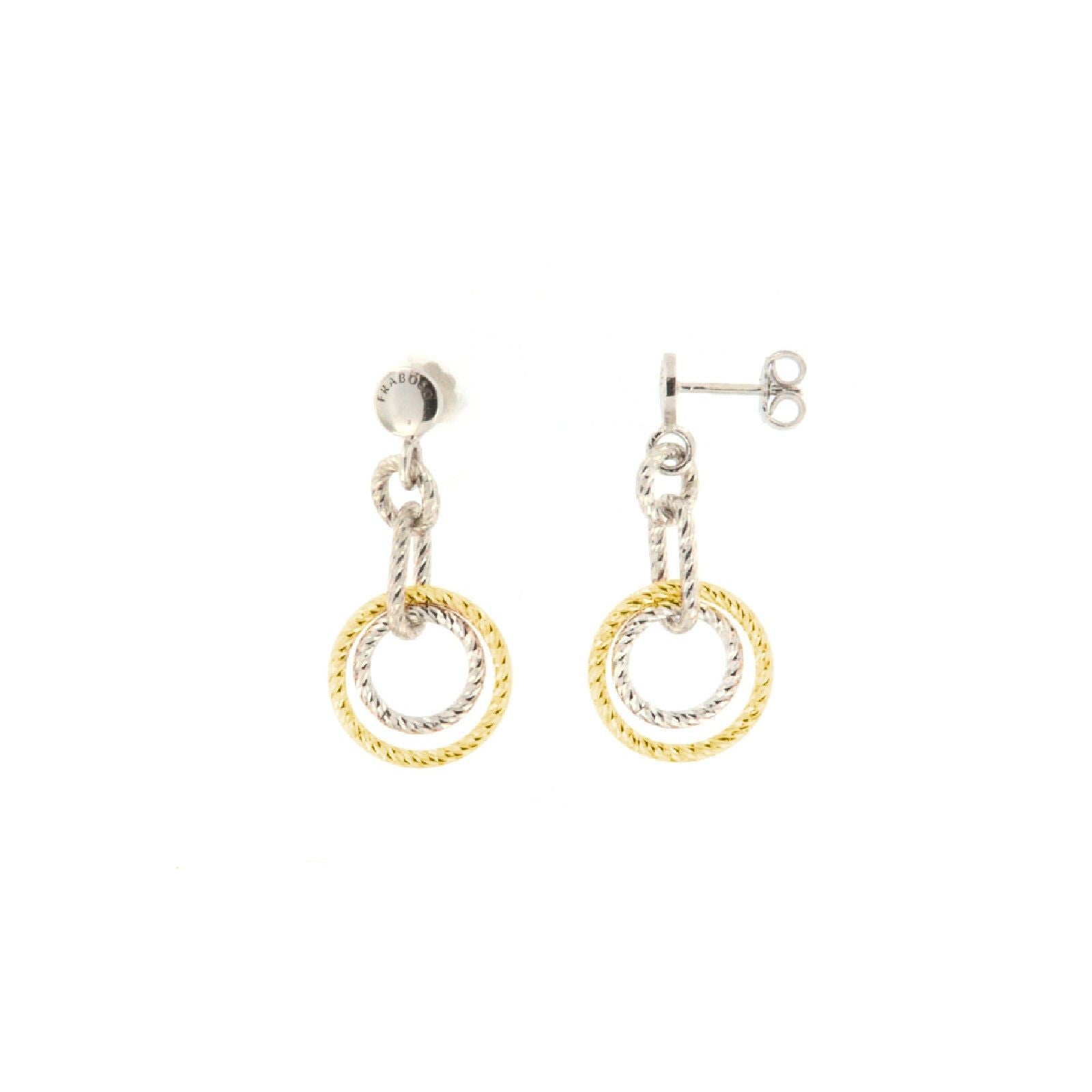 Orecchini pendenti in argento oro Fraboso Gioielli da donna con cerchi intrecciati OR10579BPFO-1