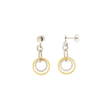 Orecchini pendenti in argento oro Fraboso Gioielli da donna con cerchi intrecciati OR10579BPFO-1