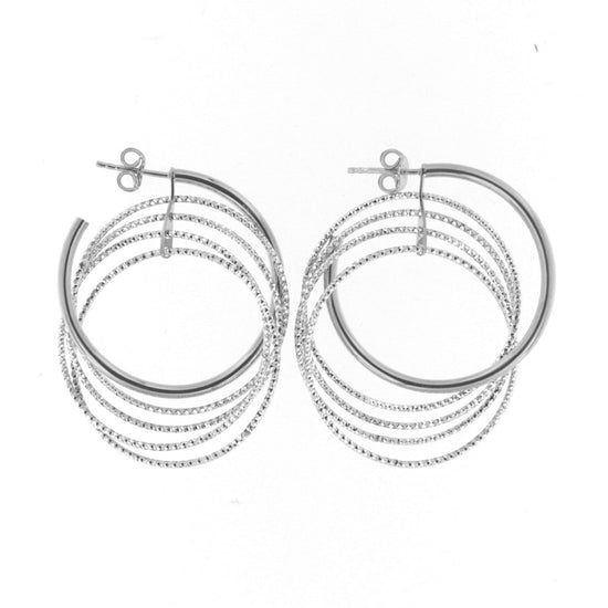 Orecchini cerchio donna Fraboso Gioielli in argento con cerchi incrociati OR10663RHFO-1