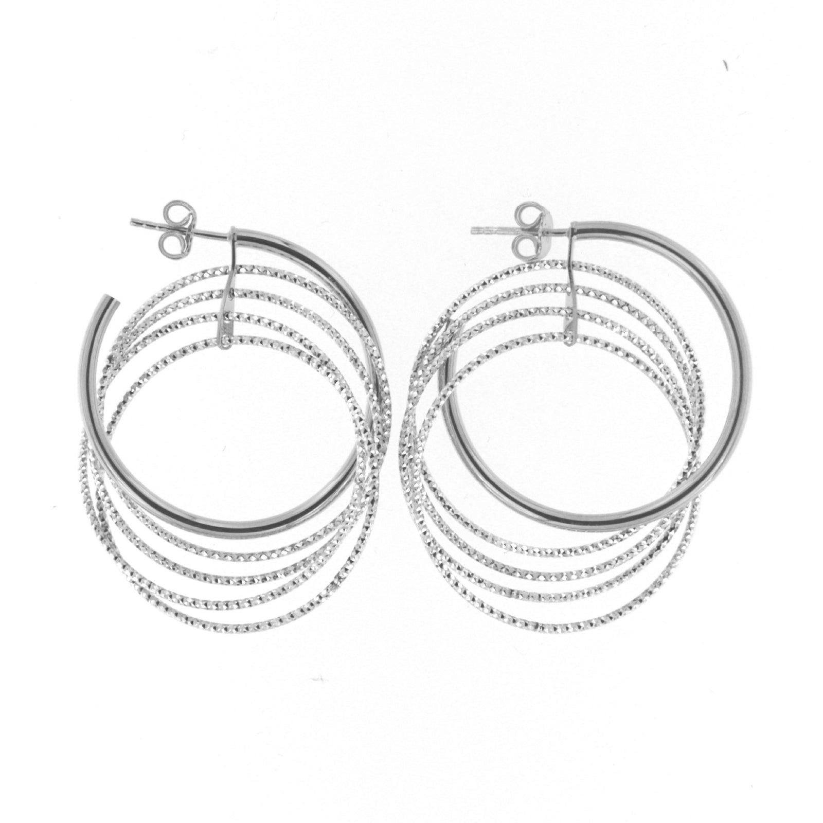 Orecchini cerchio donna Fraboso Gioielli in argento con cerchi incrociati OR10663RHFO-1