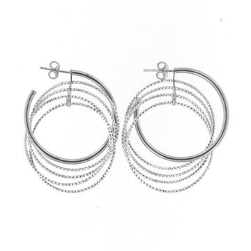 Orecchini cerchio donna Fraboso Gioielli in argento con cerchi incrociati OR10663RHFO-1