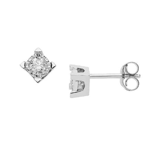 Orecchini punto luce donna Comete oro bianco con due diamanti di 0,40ct ORB1042-1